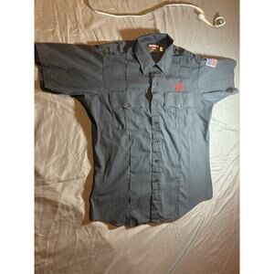 Vintage Southern Team Co-Op Work Shirt 16.5 SS USA Made Blue Frito Lay Patch Men